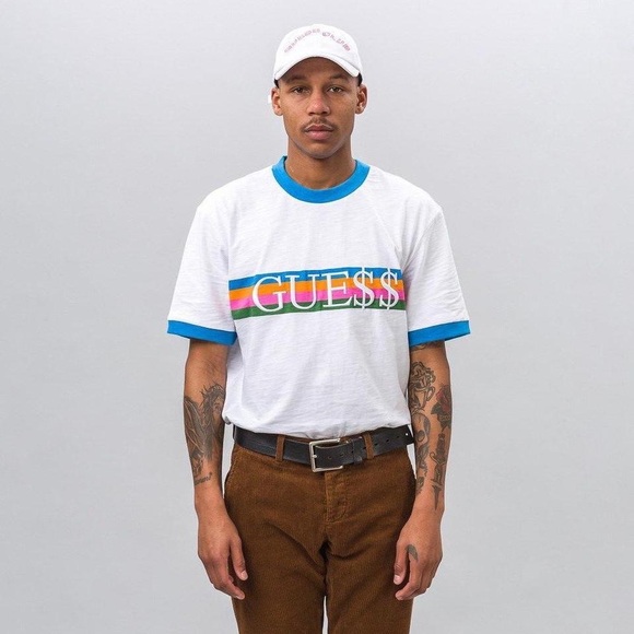 GUESS X ASAP Rocky Logo Ringer Tee - Picture 1 of 6